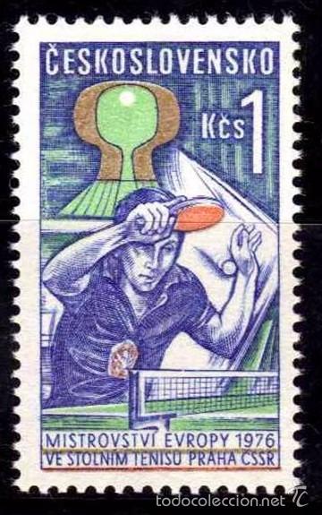 Selos: CHECOSLOVAQUIA 1976 - TENIS DE MESA - TENNIS TABLE - YVERT 2155