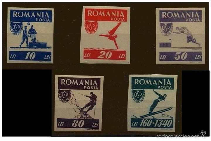 Selos: RUMANIA 1946 - DEPORTES - YVERT N&ordm; 916-920 SIN DENTAR