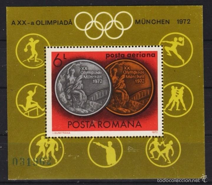 Selos: RUMANIA 1972 - JJOO MUNICH 72 - YVERT BLOCK N&ordm; 101 (catalogo 16 euros)