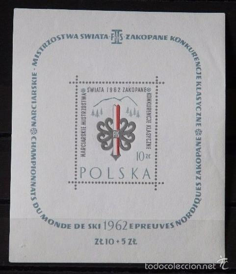 Selos: POLONIA 1962 - DEPORTES - SKI - YVERT BLOCK N&ordm; 31**