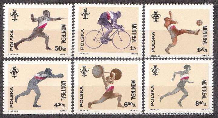 Selos: POLONIA 1976 - JJOO MONTREAL 76 - YVERT N&ordm; 2285-2290