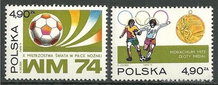 Selos: POLONIA 1974 - CAMPEONATO DEL MUNDO DE FUTBOL ALEMANIA 74 - YVERT N&ordm; 2155-2156