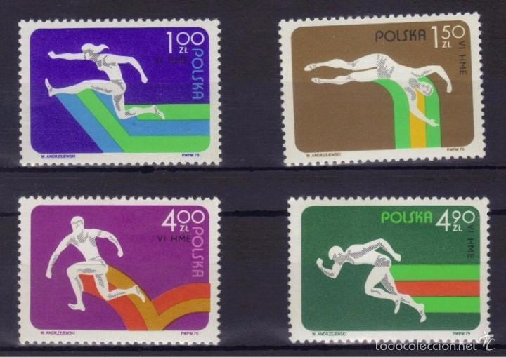 Selos: POLONIA 1975 - ATLETISMO - YVERT N&ordm; 2202-2205