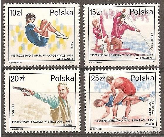 Selos: POLONIA 1987 - OLYMPHILEX - DEPORTES - YVERT N&ordm; 2926-2929