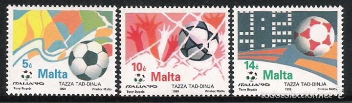 Selos: MALTA 1990 - MUNDIAL DE FUTBOL ITALIA 90 - YVERT N&ordm; 822-824