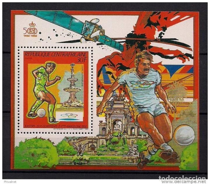 Timbres: EPUBLICA CENTROAFRICANA - JUEGOS OLIMPICOS - OLYMPIC GAMES BARCELONA 92 - YVERT HOJA N&ordm; 765/67 HB765