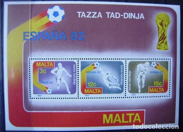 Timbres: MALTA - YVERT H. BLOQUE 7 ** NUEVO SIN FIJASELLO - FUTBOL ESPA&Ntilde;A 82 (S031)