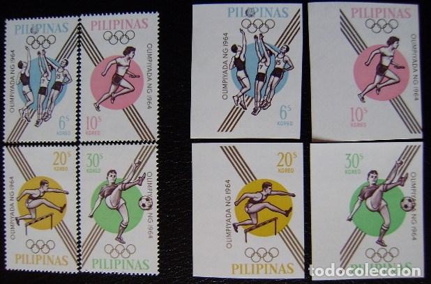 Timbres: PHILIPINAS - IVERT 615/08+615/08 SIN DENTAR NUEVOS - JJ.OO. 1964 (S096)