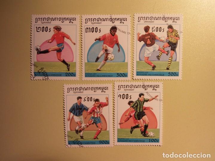 Timbres: CAMBOYA - F&Uacute;TBOL - COPA MUNDIAL FIFA 1998 - FRANCIA (2&ordf; RONDA).