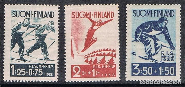 Selos: FINLANDIA 1938 - DEPORTES - SKI - YVERT N&ordm; 200-202