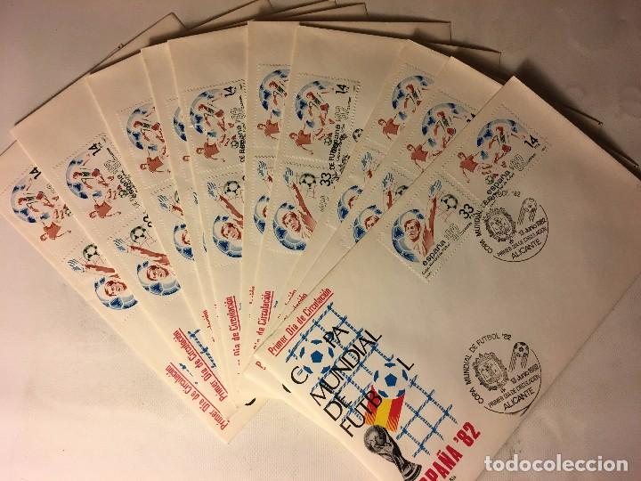 Selos: RM401 LOTE DE 10 CARTAS SELLO SELLOS SOBRE 1ER DIA CIRCULACION COLECCION COPA MUNDIAL FUTBOL 1982