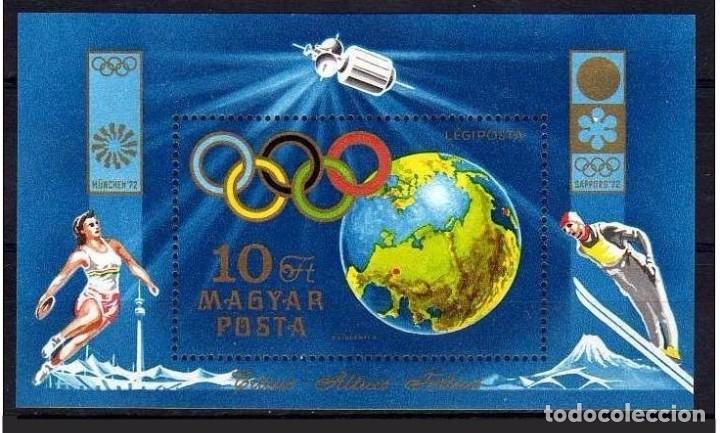 Sellos: HUNGRIA 1972 - OLYMPICS SAPPORO Y MUNICH 72 - YVERT BF N&ordm; 96