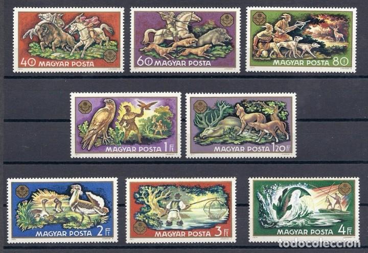Sellos: HUNGRIA 1971 - EXPOSICION DE CAZA - YVERT N&ordm; 2152-2159**