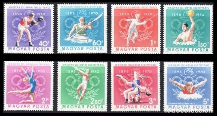 Sellos: HUNGRIA 1970 - 75 ANIVERSARIO DEL COI - YVERT N&ordm; 2120-2127**