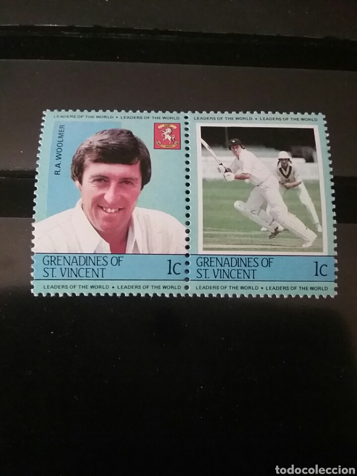 Sellos: Sellos de Granadinas de S. Vicente nuevos. 1984. Deportes. Juegos. Personajes. Cricket.Retrato.Woolm
