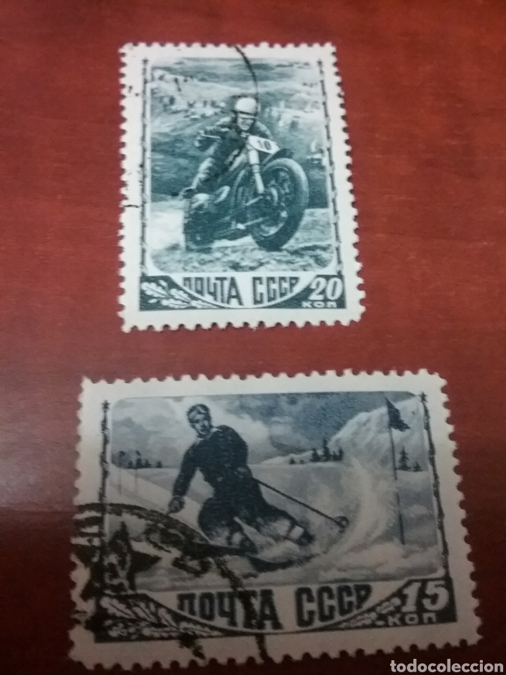 Selos: Sellos de Rusia (Union Sovi&eacute;tica. URSS) mtdos. 1948. Depotes. Moto. Montana. Ski. Atletas. Juegos.