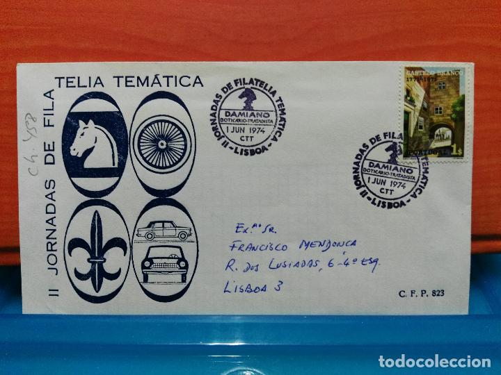 Timbres: AJEDREZ. PORTUGAL. II JORNADAS DE FILATELIA TEM&Aacute;TICA. MATASELLOS CABALLO DE AJEDREZ. 1974