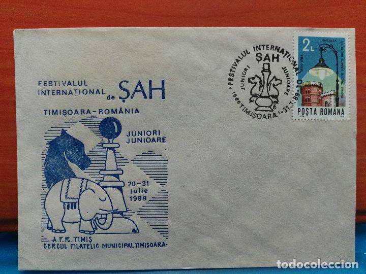 Timbres: AJEDREZ. RUMAN&Iacute;A. FESTIVAL INTERNACIONAL DE AJEDREZ JUNIOR. TIMISOARA. 1989