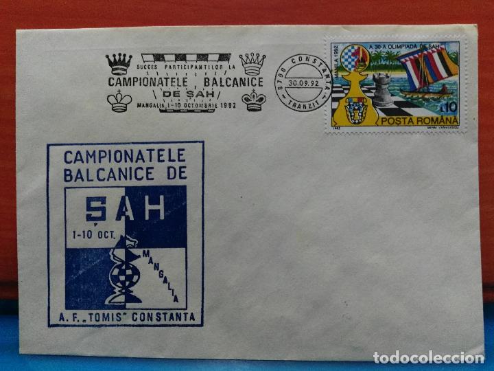 Selos: AJEDREZ. RUMAN&Iacute;A. CAMPEONATO BALC&Aacute;NICO DE AJEDREZ. MANGALIA 1992 REY Y DAMA BLANCOS Y NEGROS