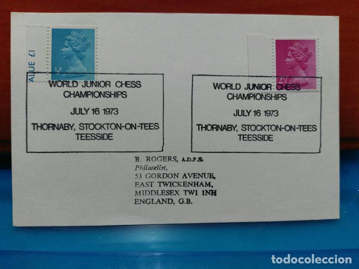 Timbres: AJEDREZ.GRAN BRETA&Ntilde;A. CAMPEONATO MUNDIAL JUNIOR DE AJEDREZ. THORNABY. 1973