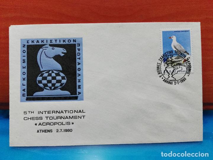 Timbres: AJEDREZ. GRECIA V TORNEO INTERNACIONAL DE AJEDREZ ACROPOLIS. ATENAS. 1980