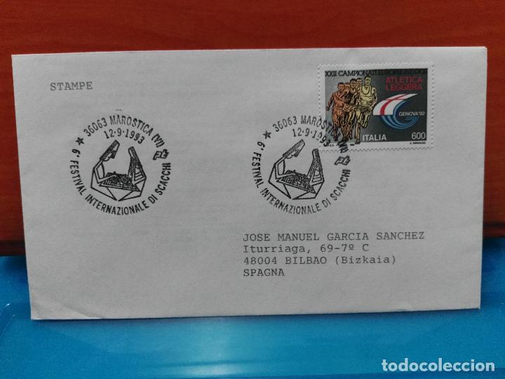 Sellos: AJEDREZ. ITALIA. 6&ordm; FESTIVAL INTERNACIONAL DE AJEDREZ EN MAROSTICA. 12/09/1993