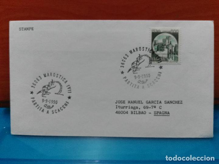 Sellos: AJEDREZ. ITALIA. PARTIDA DE AJEDREZ VIVIENTE. MAROSTICA 09-09-1990