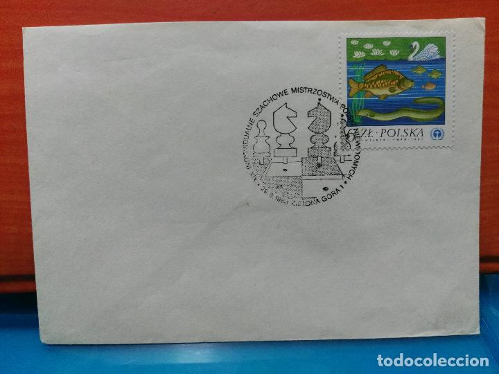 Sellos: AJEDREZ. POLONIA. AJEDREZ PARA CIEGOS.1683. MATASELLOS DE PIEZAS PARA INVIDENTES