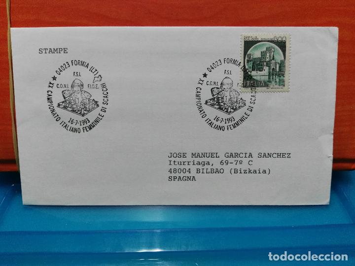 Timbres: ITALLIA. XX CAMPEONATO ITALIANO FEMENINO DE AJEDREZ. FORMIA. 16-07-1993