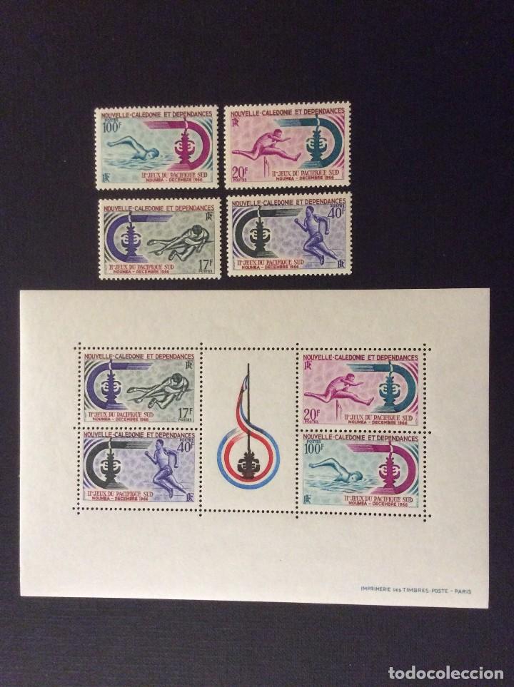 Timbres: NUEVA CALEDONIA N&ordm; YVERT 332/5 +  HB 3*** A&Ntilde;O 1966. 2&ordm; JUEGOS DEL PACIFICO SUR
