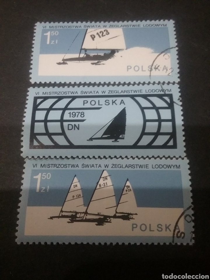 Sellos: Sellos de R. de Polonia (Polska) mtdos. 1978. Navegacion. Hielo. Velero. Campeonato.