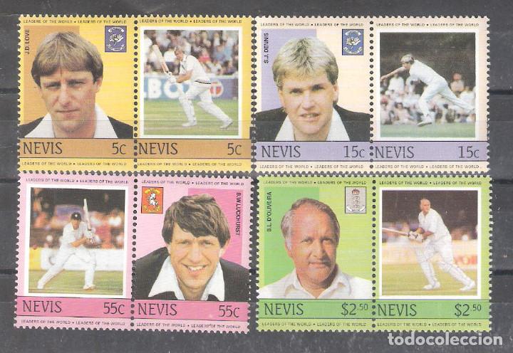Sellos: NEVIS n&ordm; 239/246** Jugadores famosos de criquet. Serie Completa