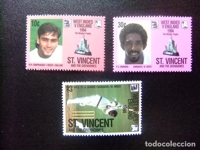 Selos: 52 ST. VINCENT the GRENADINES 1994 / CRICKET entre INGLATERRA et INDES / YVERT 2201 / 2203 MNH