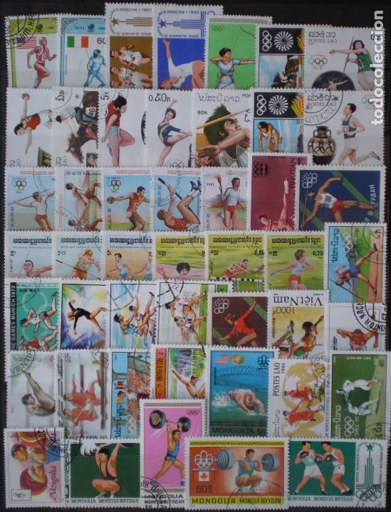 Timbres: TEM&Aacute;TICOS - LOTE N&ordm; 3 - 47 SELLOS USADOS - ATLETISMO
