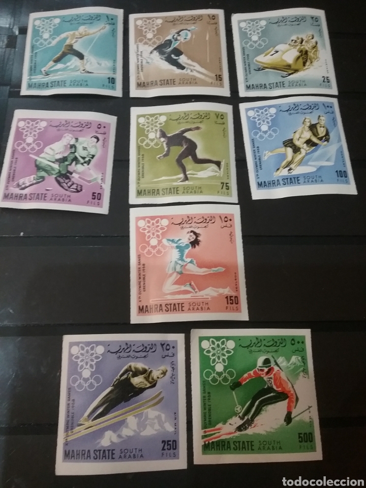Timbres: Sellos Mahra (Aden, Protectorados) nuevos sin dentar/1968/juegos olimpiadas Grenoble/Francia/inviern