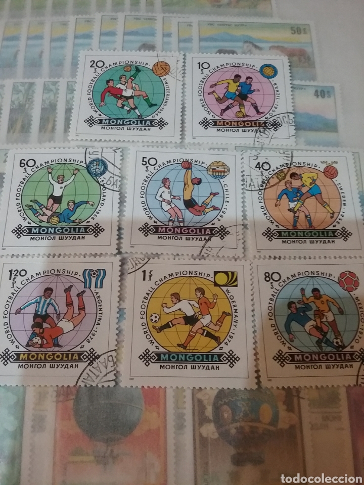 Timbres: Sellos R. Mongolia mtdos/1982/copa mundial futbol/Espa&ntilde;a/selecciones/deporte/emblema/