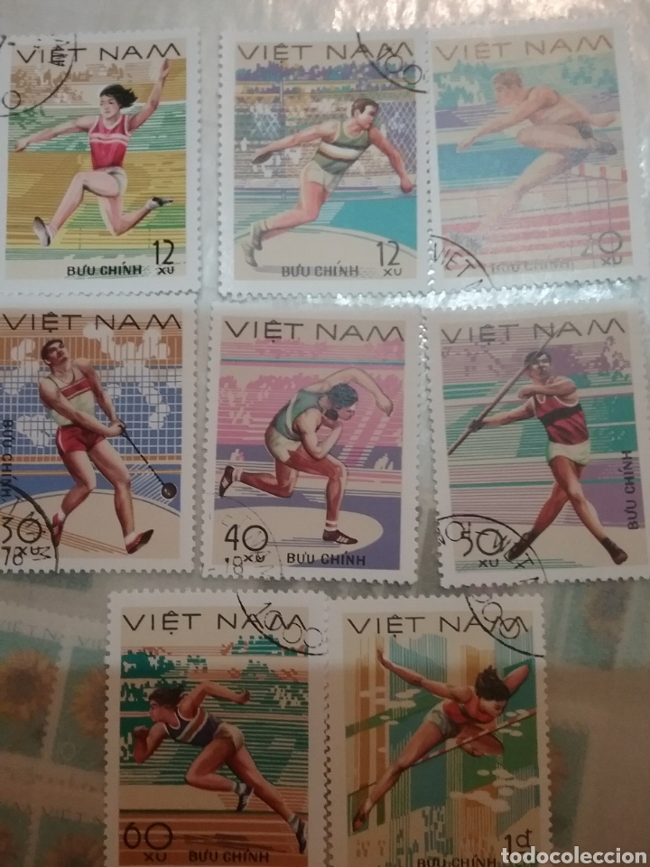 Briefmarken: Sellos R. D. Vietnam Norte mtdos/1978/Atletismo/salto longitud, altura/disco/jabalina/carrera/deport