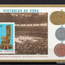 Sellos: CUBA HB 43** - AÑO 1975 - CAMPEONATO DEL MUNDO DE BOXEO, VICTORIAS CUBANAS