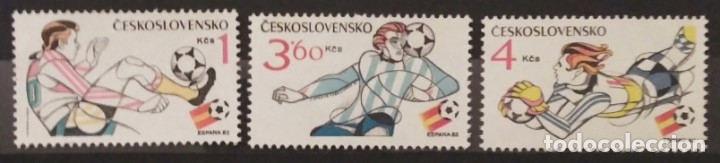 Sellos: CHECOSLOVAQUIA 1982 - CAMPEONATO DEL MUNDO DE FUTBOL ESPA&Ntilde;A 82 - YVERT N&ordm; 2470/2472**