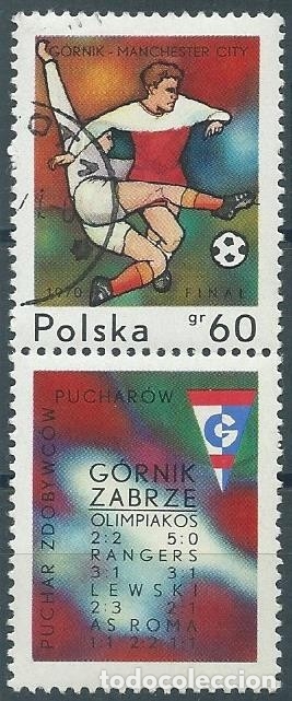 Briefmarken: 1970. POLONIA/POLAND. YVERT 1858&ordm; + VI&Ntilde;ETA. USADO/USED. COPA DE EUROPA DE F&Uacute;TBOL. FOOTBALL.