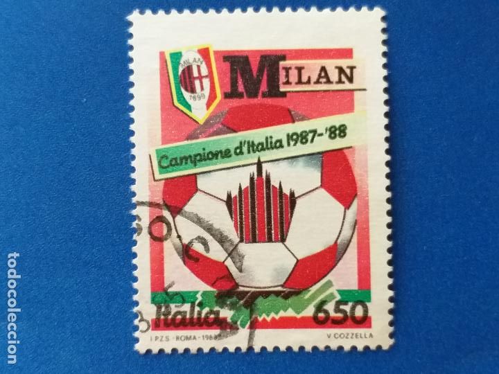 Briefmarken: ITALIA. A&Ntilde;O 1988. MILAN CAMPEON. MUNDIAL DE F&Uacute;TBOL. YVERT N&ordm; 1783