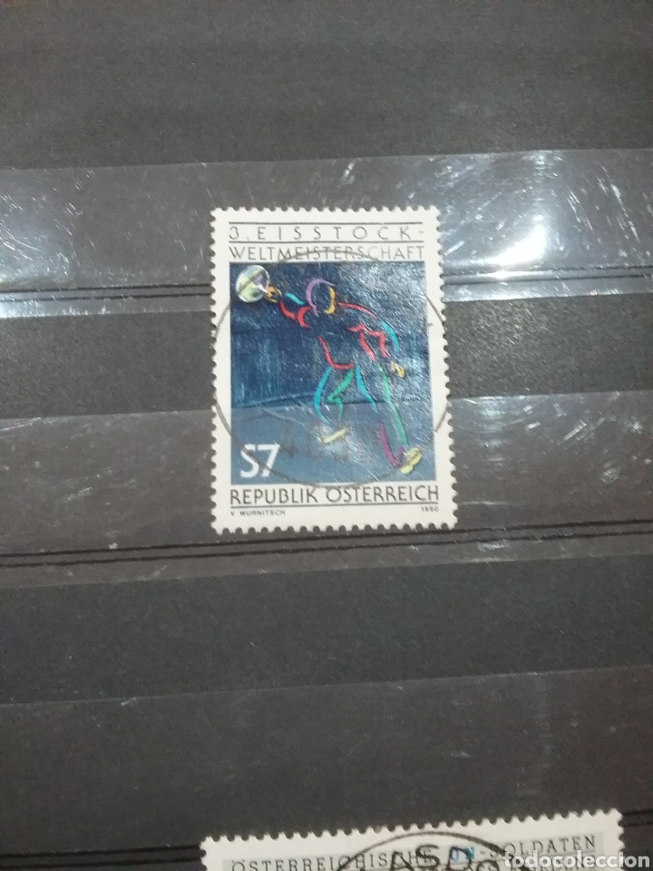 Timbres: Sellos Austria (Osterreich) mtdos/1990/campeonato/mundial/curling/juego/deporte/atletas/