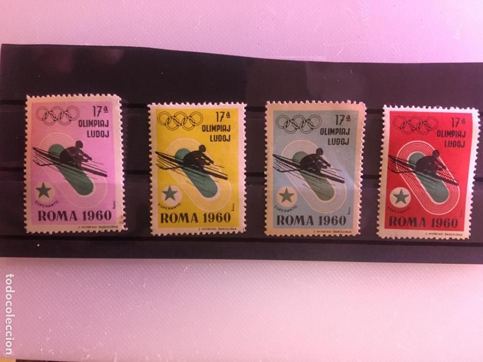 Selos: LOTE COMPLETO 4 SERIES DISTINTO COLOR.ESKI.ESPERANTO OLIMPIADAS 1960 ROMA