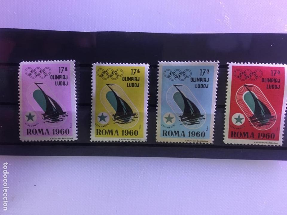 Selos: LOTE COMPLETO 4 SERIES DISTINTO COLOR.VELA.ESPERANTO OLIMPIADAS 1960 ROMA