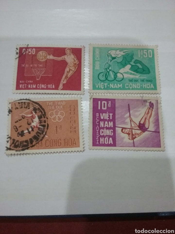 Timbres: Sellos Vietnam del Sur mtdos/usados/1965/juegos/deporte/Kuala/Lumpur/Malasia/baloncesto/salto/jabal