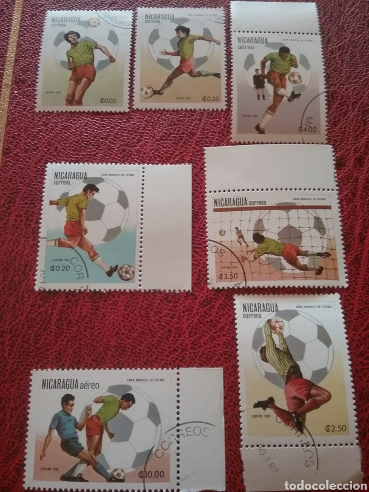 Timbres: Sellos Nicaragua mtdos/1982/campeonato/copa/mundial/futbol/Espa&ntilde;a,82/deporte/atletas/selecciones/bal