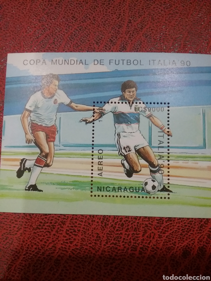 Timbres: HB Nicaragua nuevos/1989/copa/campeonaro/mundial/futbol/Italia/deporte/selecciones/bandera/atlet