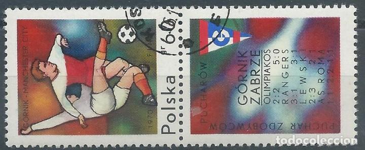 Briefmarken: 1970. POLONIA/POLAND. YVERT 1858&ordm; USADO. COPA EUROPA DE F&Uacute;TBOL. DEPORTES. VI&Ntilde;ETA ADJUNTA AL SELLO.
