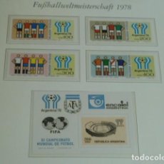 Sellos: BLOQUE + SELLOS CONMEMORATIVOS COPA MUNDIAL DE FUTBOL ARGENTINA 1978 78 FIFA - GRUPOS PAISES