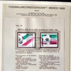 Sellos: MEXICO 1986 SELLOS COPA DEL MUNDO DE FUTBOL - MUNDIAL MEXICO 86 FIFA. Lote 277474223